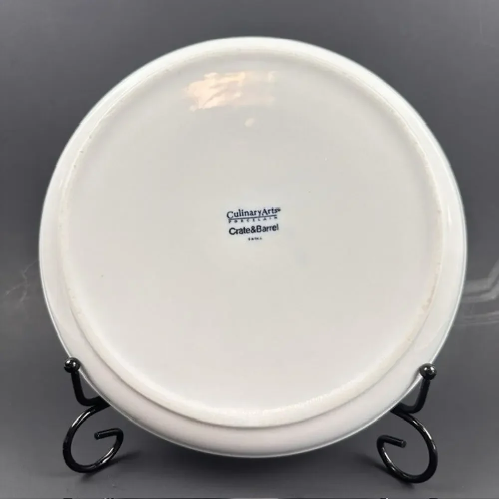 Crate and Barrel Cafeware II Salad Plate White Porcelain 8 1/4